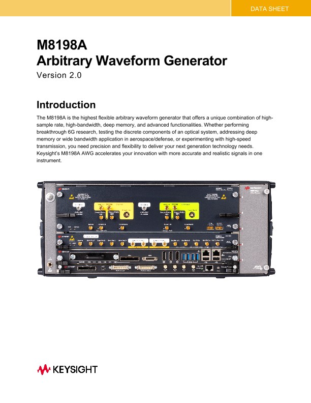 M8198A Arbitrary Waveform Generator | Keysight